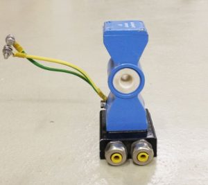 Bildet viser en elektromagnetisk måler for vann.